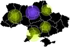 Мапа України із виділеними регіонами